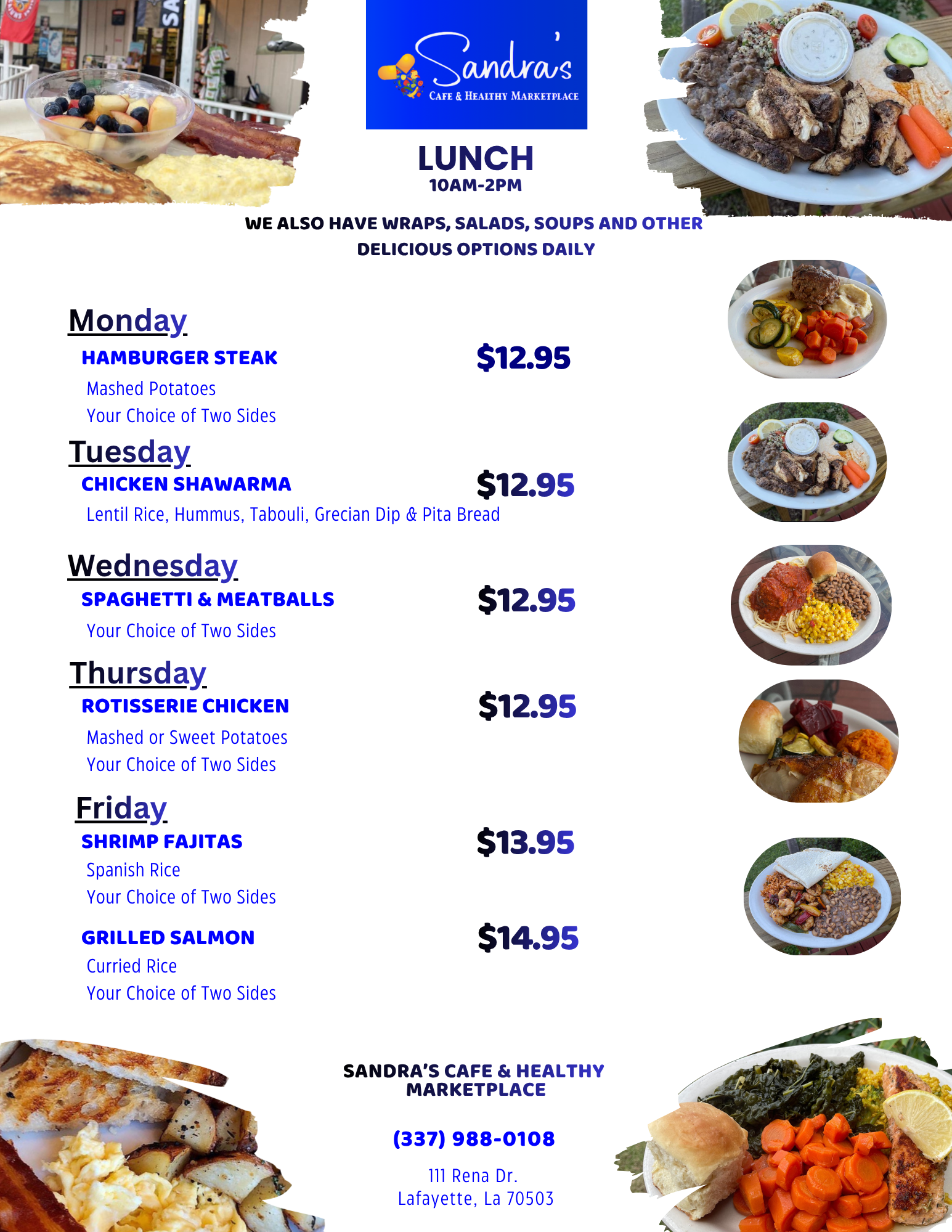 Sandra's Lunch Menu And Prices